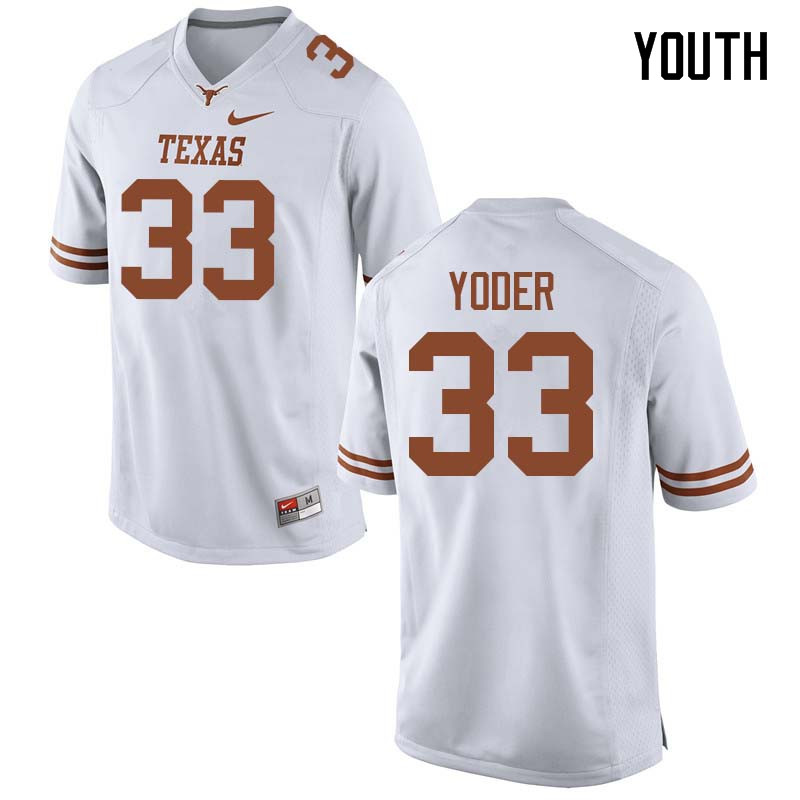 Youth #33 Tim Yoder Texas Longhorns College Football Jerseys Sale-White